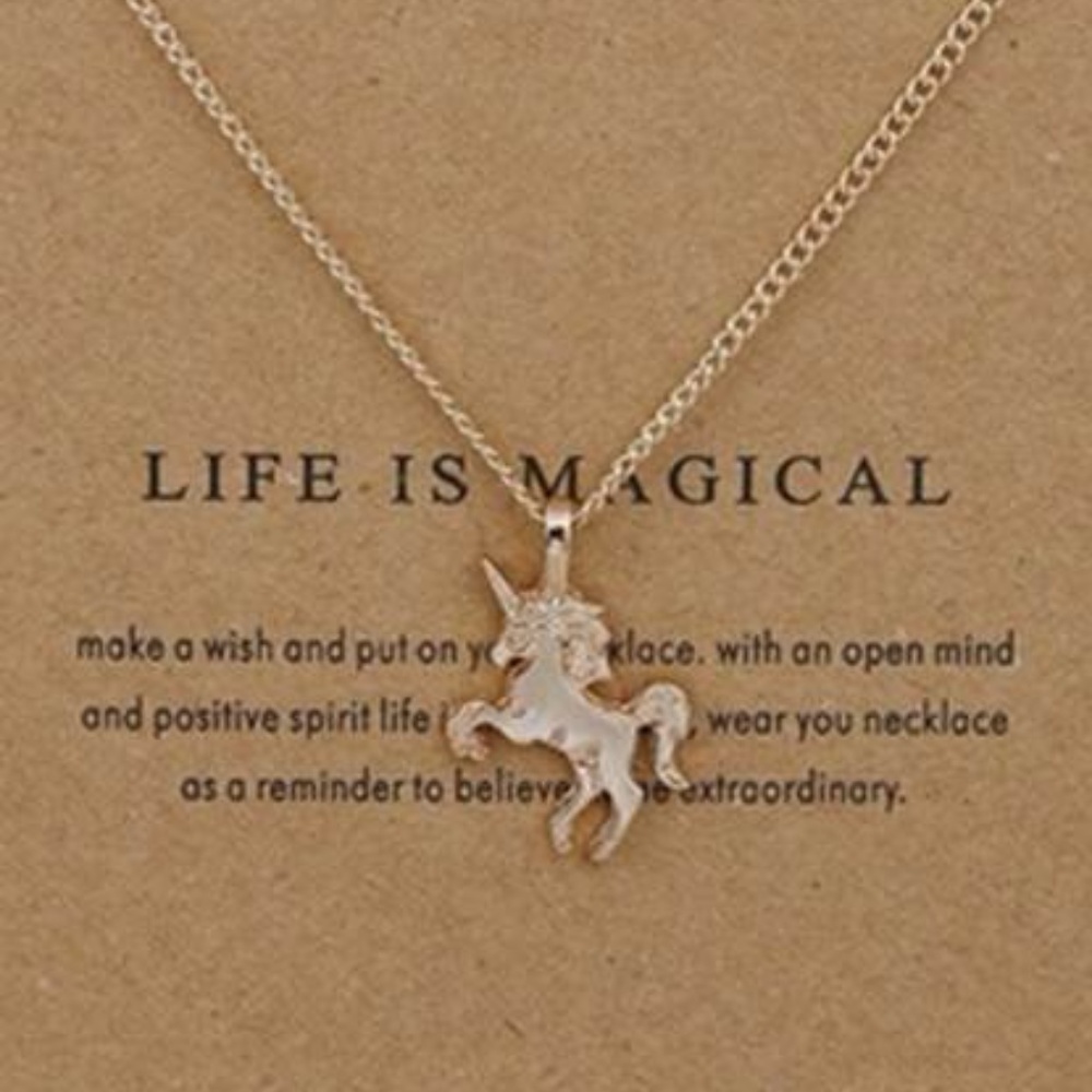 Sparkling Magical Unicorn Gold-Plated Necklace